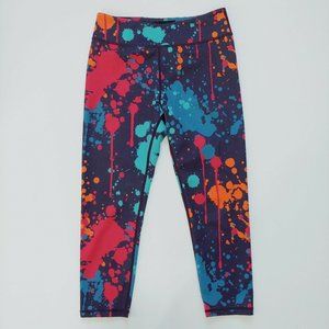 CVG Constantly Varied Gear Leggings Women's Size S Paint Splatter Print Colorful